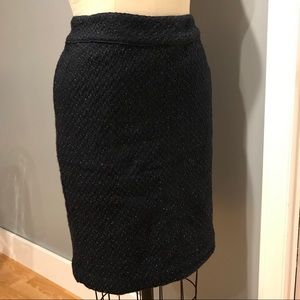 Merona. Size 2. Navy & metallic tweed skirt